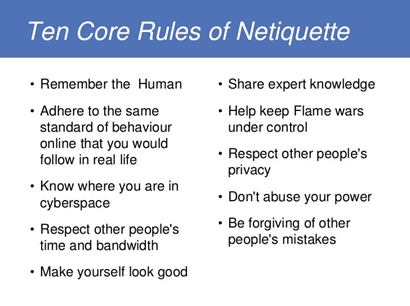 10 core rules of netiquette